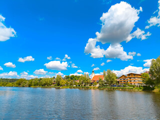 Fototapeta premium Beautiful summer view near Windorf, Danube, Passau, Bavaria, Germany