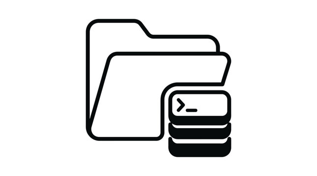 Folder with Command Line Interface Icon