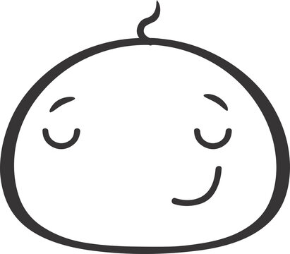 Minimalist Line Art Smirking Character Illustration