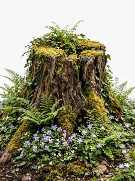 Mossy tree stump