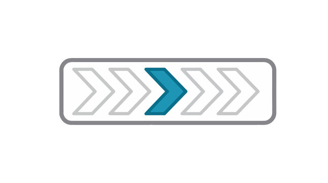 Chevron arrow progress bar icon with teal highlight, navigation direction UI element PNG
