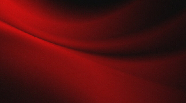 Red fabric texture with a pleated or wavy effect. With a gradation of dark red to bright red. which gives the impression of a material such as satin, velvet, or a smooth digital background.
