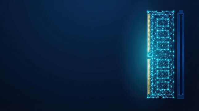Close-up of illuminated server rack with glowing blue data storage units, dark studio background, side-angle lighting, futuristic tech mood.