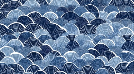 Fototapeta premium Artistic Background Featuring Abstract Blue Waves With Curved Lines And Unique Textures For Creative Designs