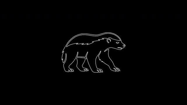 Animated wolverine continuous line drawing animation