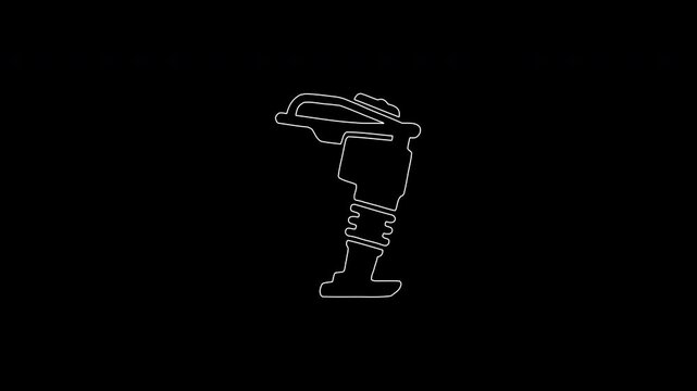 Vibratory rammer tamping compactor machine animated outline