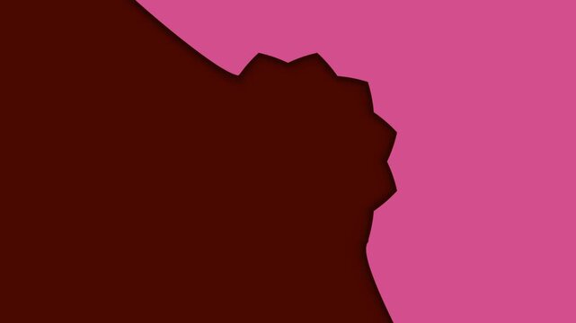 A dark burgundy shape slowly emerges from the left, growing larger with each iteration while revealing intricate textures
