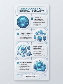 Technology infographic showcasing artificial intelligence and cloud computing