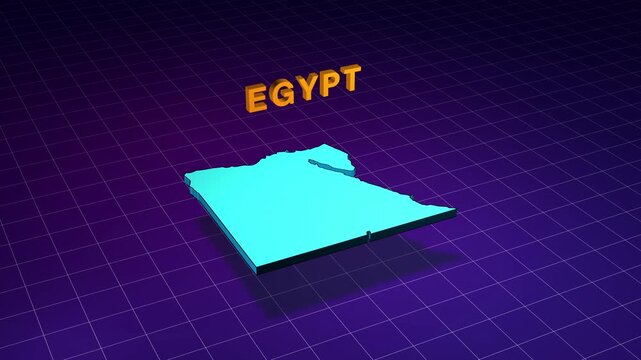 Egypt country map rotating in a 3d animation