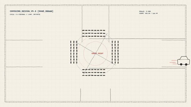 Animasi Hand Drawn Urban Crossing 4K Motion Graphic Animation | Seamless Loop