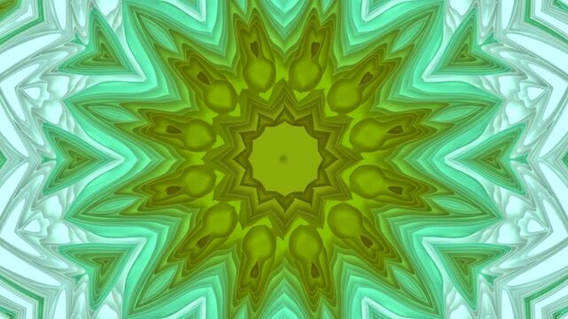 A mesmerizing kaleidoscopic pattern unfolds into an intricate dance of light and form
