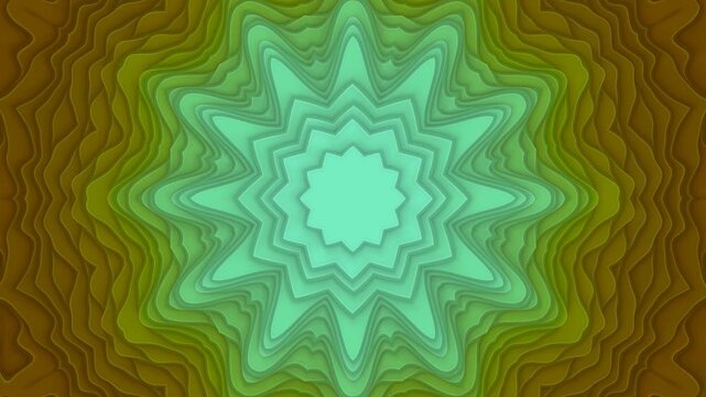 A mesmerizing, abstract video unfolds with a radiant starburst pattern pulsing through concentric layers that create depth and motion