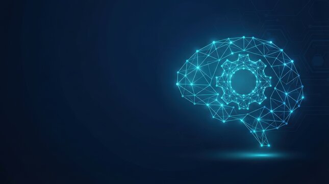 Digital 3D brain illustration showcasing interconnected neural pathways on dark tech-themed background, studio lighting, futuristic mood for science and tech use