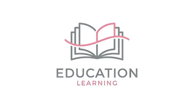Book logo for education and learning brand identity