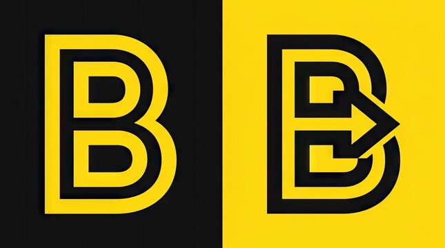 Double letter B logo icons with arrow detail.