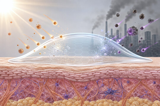 Antioxidant shield protecting skin from sun and pollution