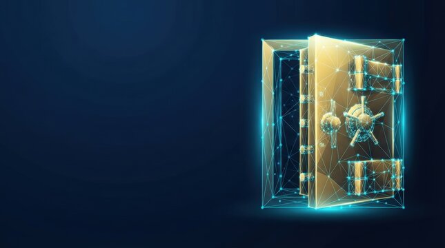 Modern digital vault with network security interface and lock mechanism