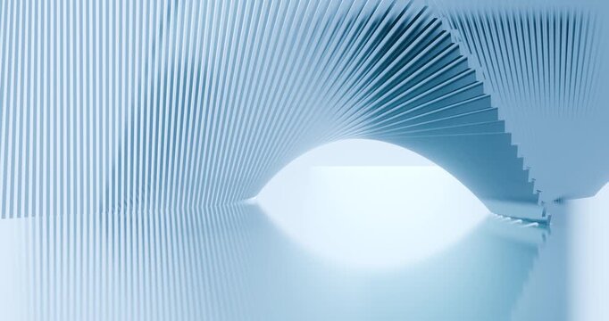 Abstract architecture background arched interior 3d animation