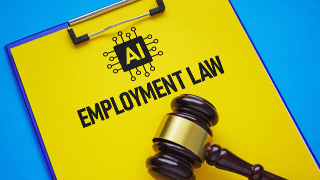 AI Employment Law Concept Covering Artificial Intelligence Hiring Compliance Automated Employment Decisions Workplace Regulations Human Oversight Recruitment Fairness and Legal Risk Management