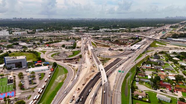 Miami highway interchange under construction