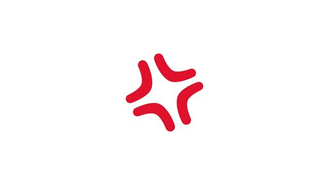 Red mark. An anger symbol on the head, flashing, swirling red lines appear.