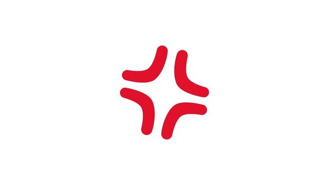Red mark. An anger symbol on the head, rapidly flashing red lines appear.