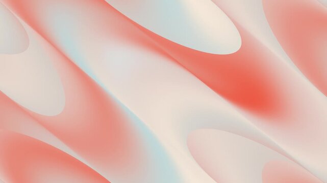 Abstract, smooth waves in a peach, orange and white gradient form the background of this motion loop, which has a dynamic, fluid visual design