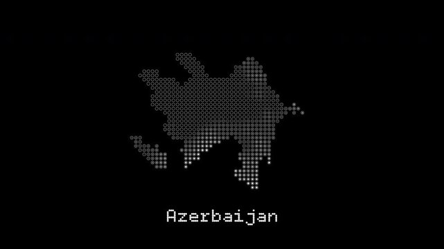 Animated azerbaijan country map showing digital borders