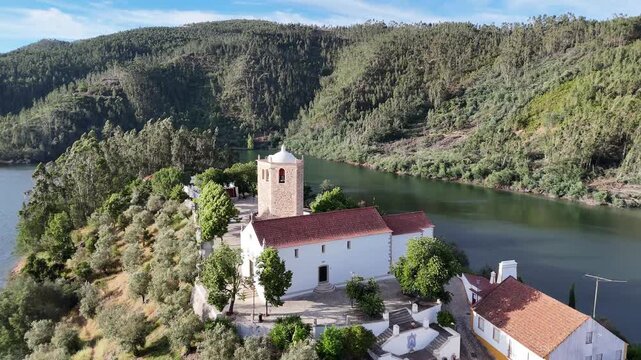 Close Drone Orbit Around the Pentagonal Templar Tower in Dornes