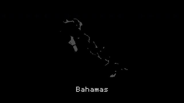 Bahamas country map glitching on black screen