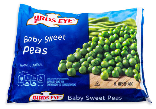 July 29 2026. Birds Eye Baby Sweet Peas frozen vegetable brand. 