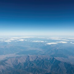 Fototapeta premium Expansive vista from a soaring altitude demonstrating the absolute top limit of view and the maximum spatial extent ,scope ,boundless ,achievement