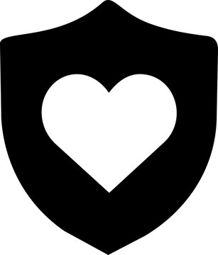 Minimalist shield icon with white heart symbol representing World Patient Safety Day healthcare protection and medical security