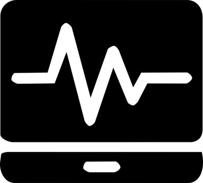 World Patient Safety Day black and white icon showing a digital heart rate monitor for medical clinical awareness