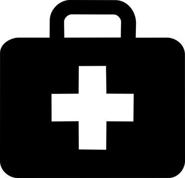 Minimalist medical first aid kit icon representing World Patient Safety Day with clean bold black graphic design