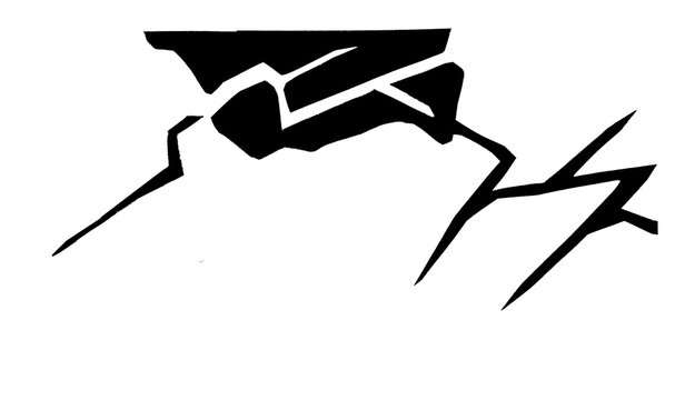 Abstract black vector crack icon representing crisis structural damage power tension or surface fracture