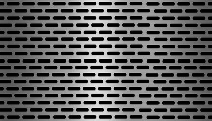 Silver grey square grill perforated metal texture for decoration © iPood