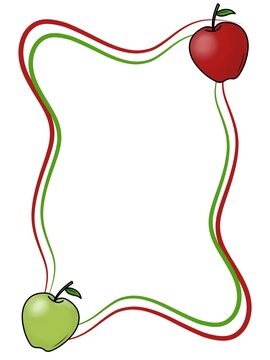 Red and Green Apple Frame Border Design