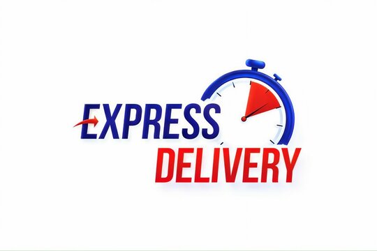Express delivery speedometer logo with red needle