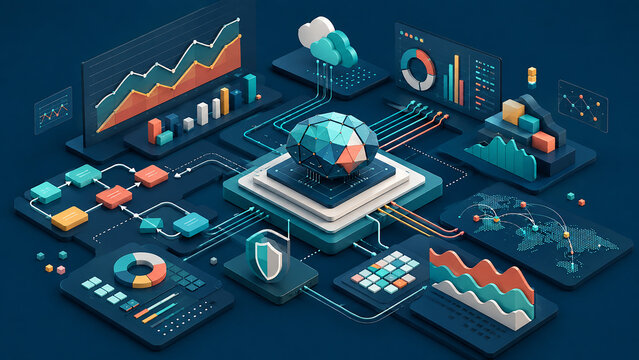Enterprise AI automation platform with data analytics, cloud computing and intelligent workflows