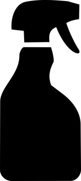 Black spray bottle silhouette icon symbolizing harmful chemicals and ozone layer depletion impact on global environmental safety
