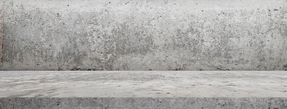 Industrial Concrete Countertop and Wall Display Backdrop.

