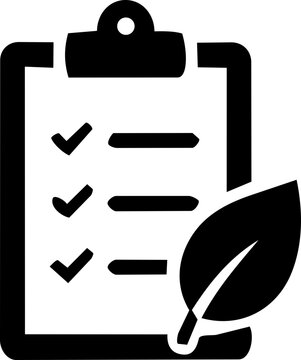 Clipboard checklist with leaf icon representing sustainable practices for International Day for the Preservation of the Ozone Layer