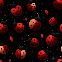 Fototapeta premium seamless background with ladybug