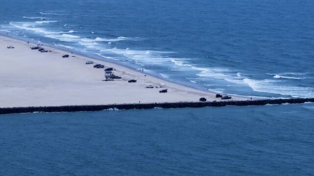 Atlantic City, New Jersey Brigantine Jetty, North Shore with beach and ocean waves