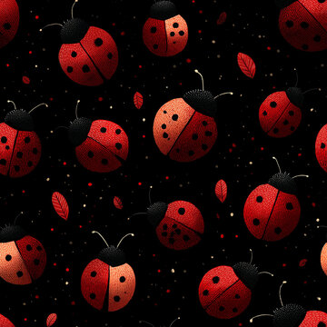 seamless background with ladybug