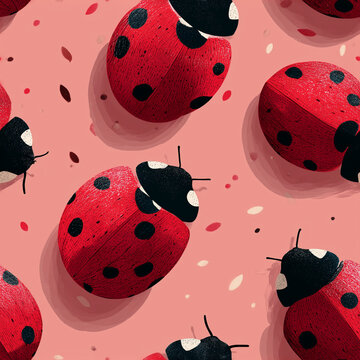 seamless background with ladybug