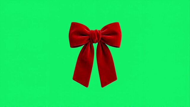 Red bow on a green background.