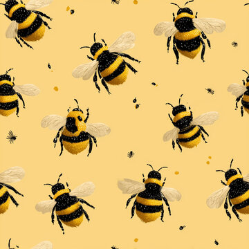 seamless pattern with bees