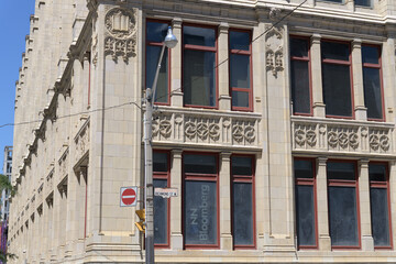 Fototapeta premium exterior of Methodist Book and Publishing Company (later the Ryerson Press and United Church Publishing House) and later CHUM-City Building, 299 Queen W, Toronto